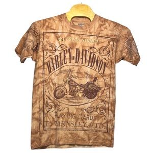 VTG Rare single stitch 1994 HarleyDavidson SouthernNevada PlayingCards AOP  SZ L